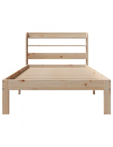 Giroletto con Testiera 90x200 cm in Legno Massello di Pino