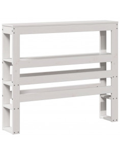 Giroletto con Testiera Bianco 90x190 cm Legno Massello di Pino 2