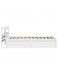 Giroletto con Testiera Bianco 90x200 cm Legno Massello di Pino