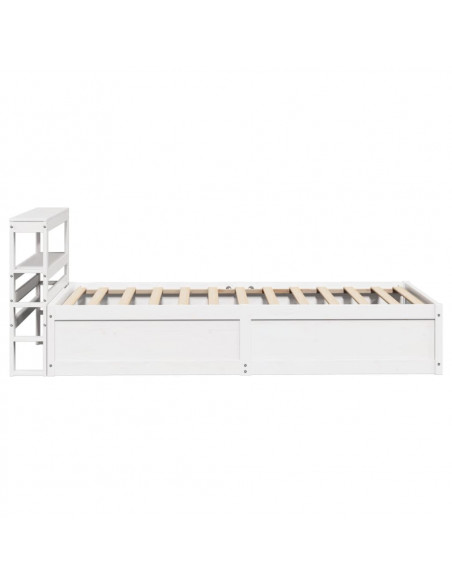 Giroletto con Testiera Bianco 90x200 cm Legno Massello di Pino