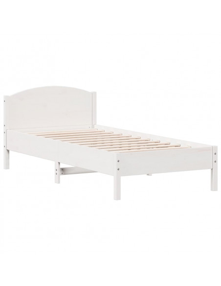 Giroletto senza Materasso Bianco 100x200 cm Legno Massello Pino