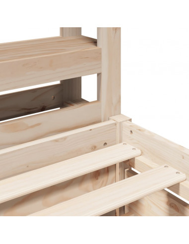 Letto senza Materasso 90x190 cm in Legno Massello di Pino