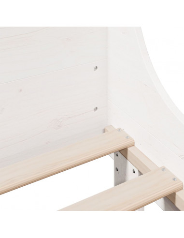 Letto senza Materasso Bianco 120x190 cm Legno Massello di Pino