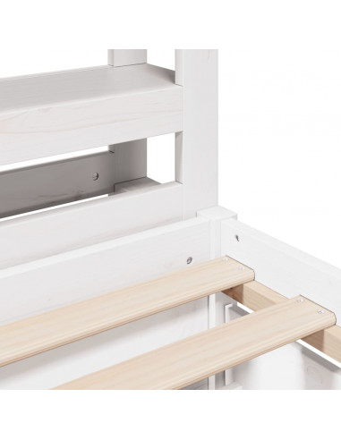 Letto senza Materasso Bianco 90x200 cm Legno Massello di Pino