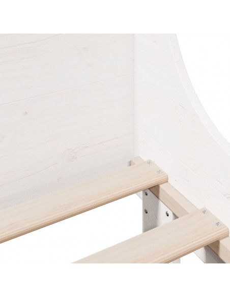 Letto senza Materasso Bianco 90x200 cm Legno Massello di Pino