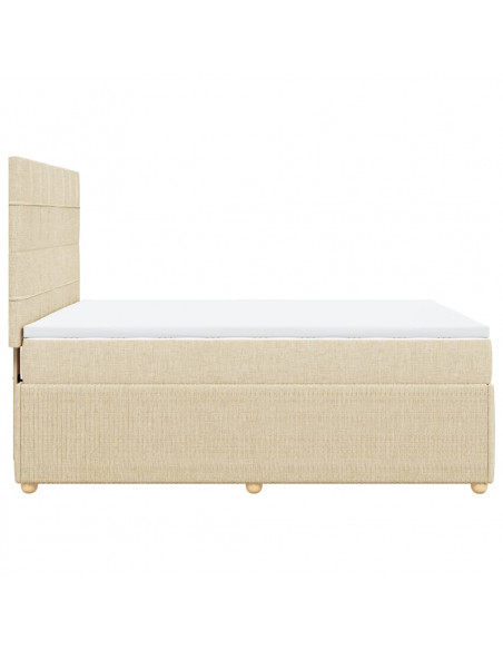 Giroletto a Molle con Materasso Crema 140x200 cm in Tessuto