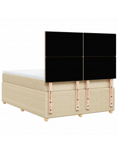 Giroletto a Molle con Materasso Crema 140x200 cm in Tessuto 2