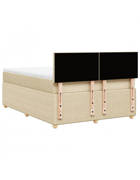 Giroletto a Molle con Materasso Crema 140x200 cm in Tessuto
