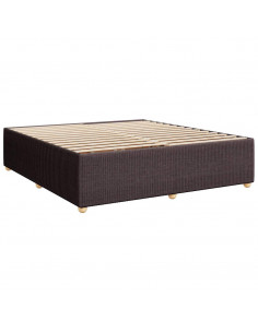 Giroletto a Molle con Materasso Marrone Scuro 180x200cm Tessuto 2