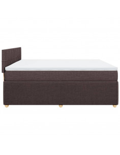 Giroletto a Molle con Materasso Marrone Scuro 180x200cm Tessuto