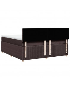 Giroletto a Molle con Materasso Marrone Scuro 180x200cm Tessuto 2