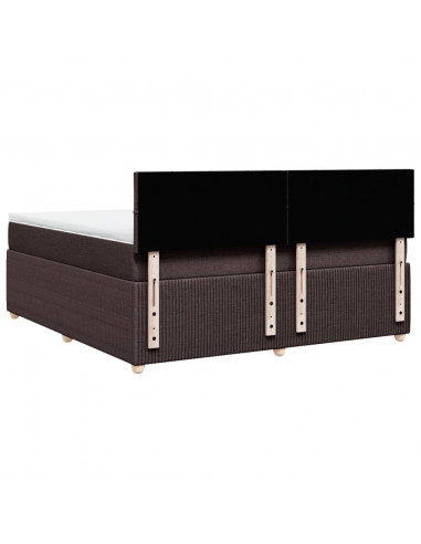 Giroletto a Molle con Materasso Marrone Scuro 180x200cm Tessuto