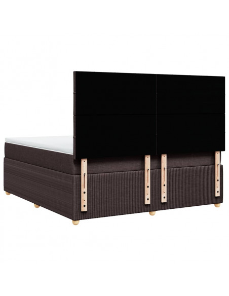 Giroletto a Molle con Materasso Marrone Scuro 180x200cm Tessuto