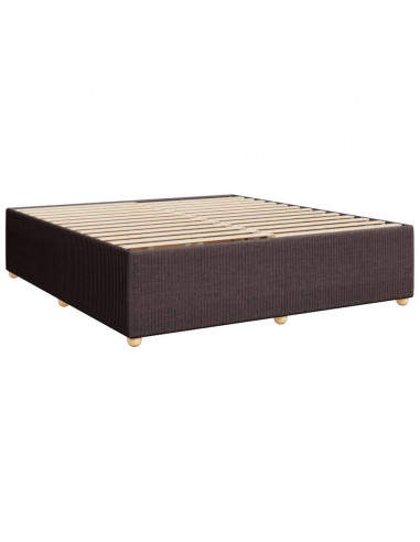 Giroletto a Molle con Materasso Marrone Scuro 180x200cm Tessuto
