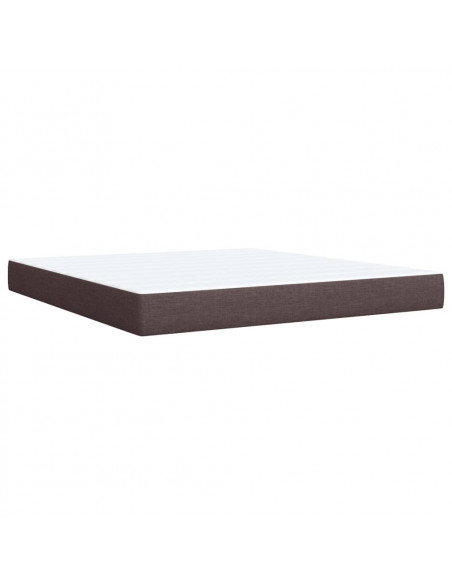 Giroletto a Molle con Materasso Marrone Scuro 180x200cm Tessuto
