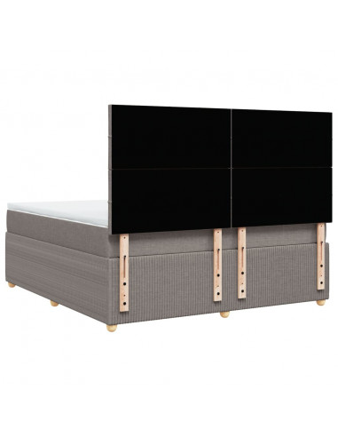 Giroletto a Molle con Materasso Tortora 180x200 cm in Tessuto