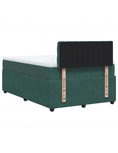 Giroletto a Molle con Materasso Verde Scuro 120x200 cm Velluto 2