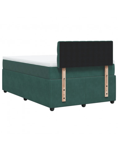 Giroletto a Molle con Materasso Verde Scuro 120x200 cm Velluto