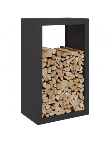 Rastrelliera per Legna da Ardere Nera 60x40x100 cm in Acciaio