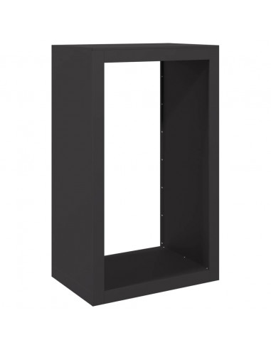 Rastrelliera per Legna da Ardere Nera 60x40x100 cm in Acciaio