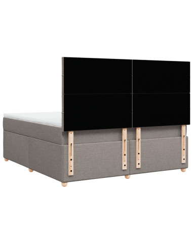 Giroletto a Molle con Materasso Tortora 180x200 cm in Tessuto