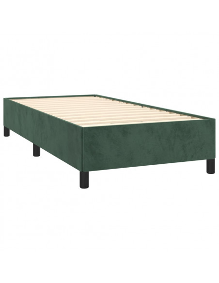 Giroletto a Molle con Materasso Verde Scuro 90x200 cm Velluto