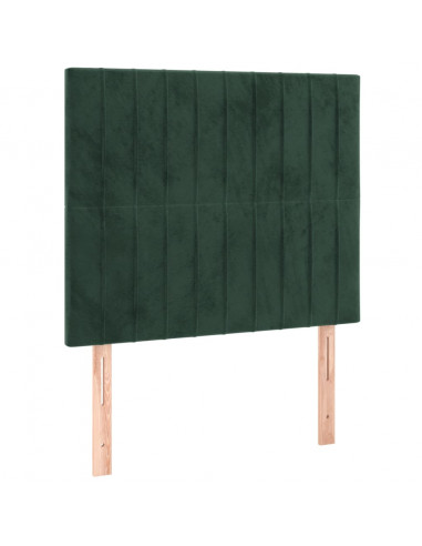Giroletto a Molle con Materasso Verde Scuro 90x200 cm Velluto