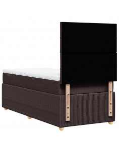 Giroletto a Molle con Materasso Marrone Scuro 90x200 cm Tessuto 2