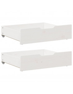 Cassettoni da Letto 2 pz Bianchi 65x55x16 cm in Legno di Pino