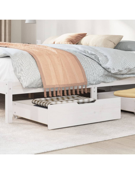 Cassettoni da Letto 2 pz Bianchi 65x55x16 cm in Legno di Pino
