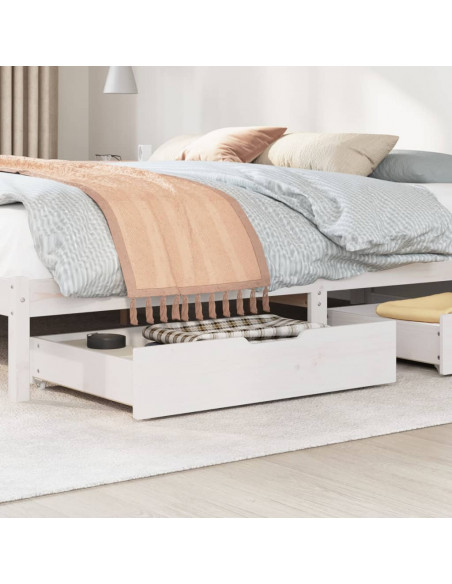Cassettoni da Letto 2 pz Bianchi 85x55x16 cm in Legno di Pino