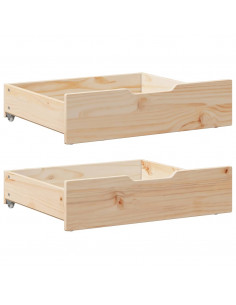 Cassettoni da Letto con Ruote 2 pz 65x55x16 cm in Legno di Pino