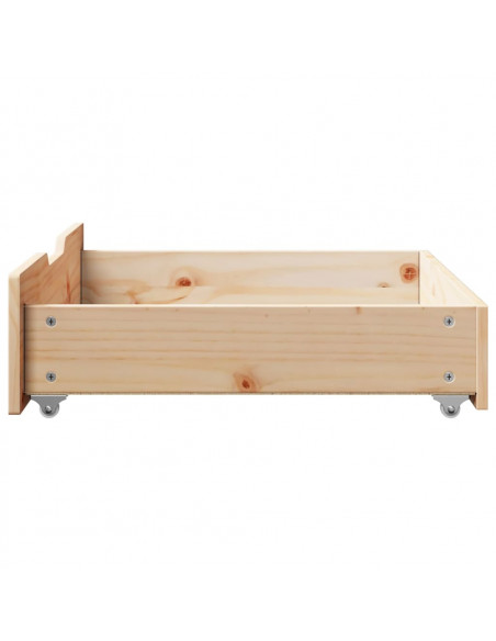 Cassettoni da Letto con Ruote 2 pz 65x55x16 cm in Legno di Pino