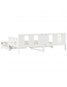 Dormeuse Letto Estraibile e Cassetti Bianca 80x200cm Legno Pino