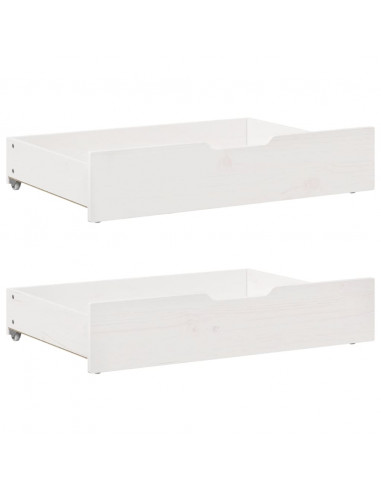 Dormeuse Letto Estraibile e Cassetti Bianca 80x200cm Legno Pino