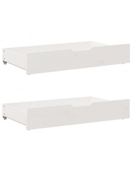 Dormeuse Letto Estraibile e Cassetti Bianca 80x200cm Legno Pino