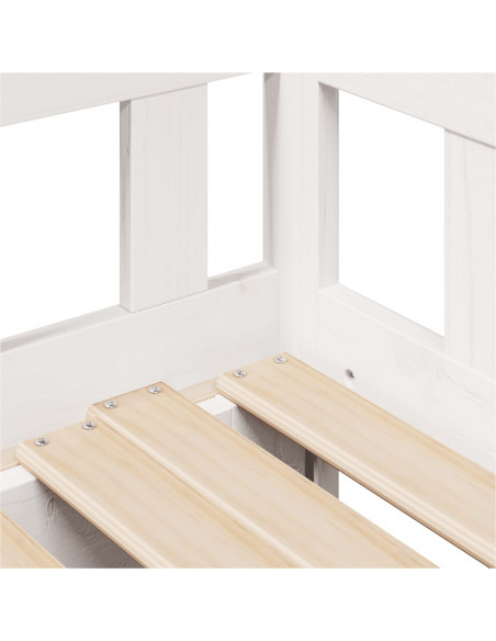 Dormeuse Letto Estraibile e Cassetti Bianca 80x200cm Legno Pino