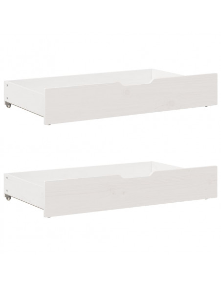 Dormeuse Letto Estraibile e Cassetti Bianca 80x200cm Legno Pino