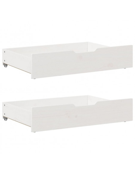 Dormeuse Letto Estraibile e Cassetti Bianca 80x200cm Legno Pino