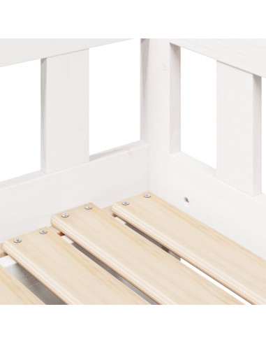 Dormeuse Letto Estraibile e Cassetti Bianca 80x200cm Legno Pino