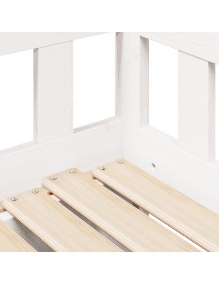 Dormeuse Letto Estraibile e Cassetti Bianca 80x200cm Legno Pino
