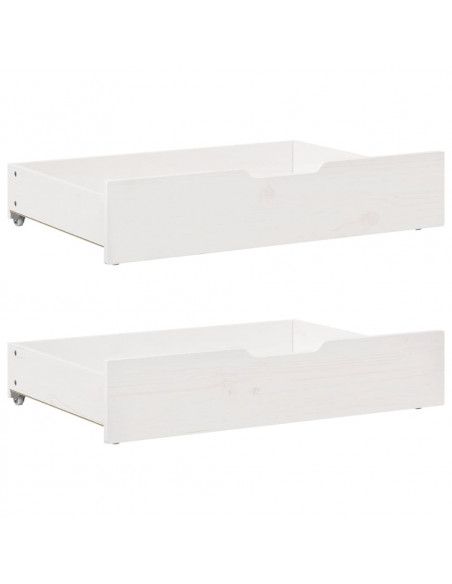 Dormeuse Letto Estraibile e Cassetti Bianca 80x200cm Legno Pino