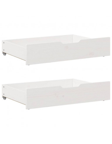 Dormeuse Letto Estraibile e Cassetti Bianco 90x200cm Legno Pino