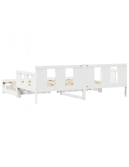 Dormeuse Letto Estraibile e Cassetti Bianco 90x200cm Legno Pino