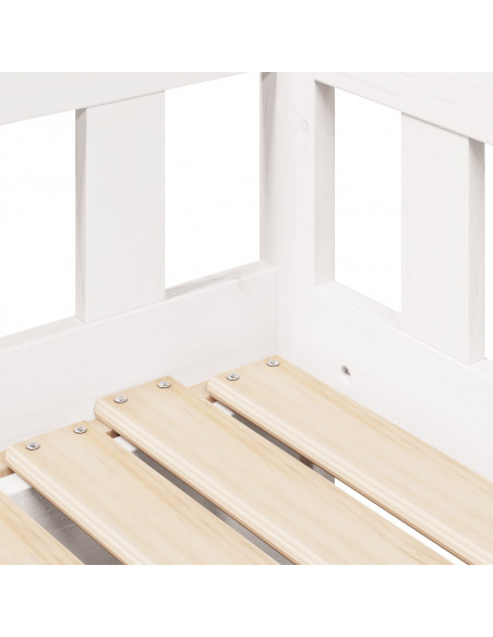 Dormeuse Letto Estraibile e Cassetti Bianco 90x200cm Legno Pino