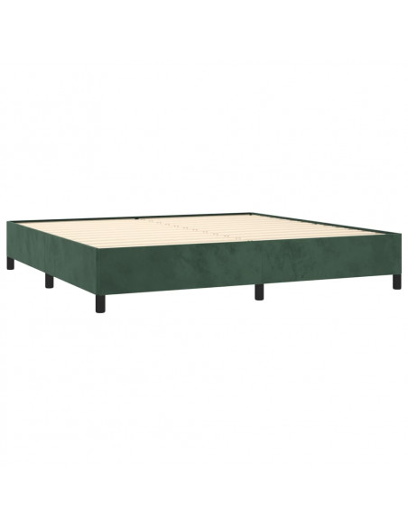 Giroletto a Molle con Materasso Verde Scuro 200x200 cm Velluto