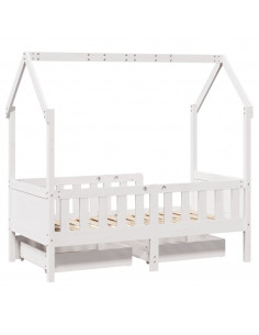 Giroletto Bambini con Cassetti 70x140 cm Legno Massello di Pino 2