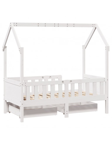 Giroletto Bambini con Cassetti 70x140 cm Legno Massello di Pino