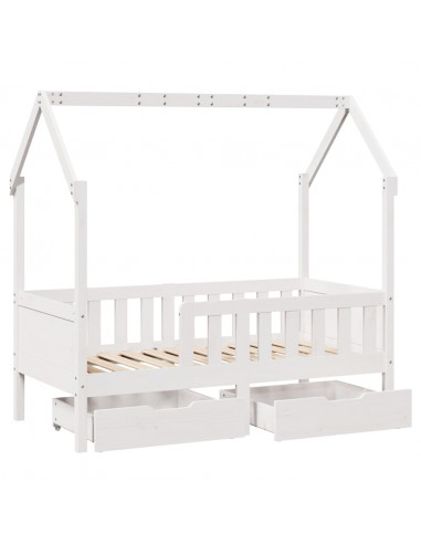 Giroletto Bambini con Cassetti 70x140 cm Legno Massello di Pino