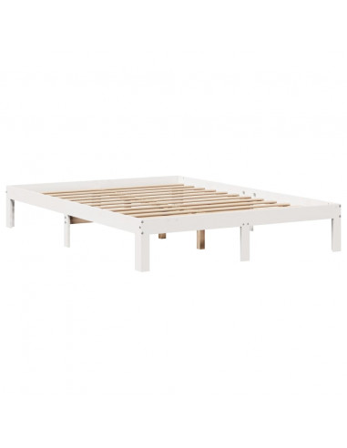 Giroletto con Cassetti Bianco 120x190 cm Legno Massello di Pino